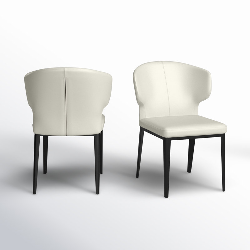 Nakia Upholstered Dining Chair, Beige Faux Leather