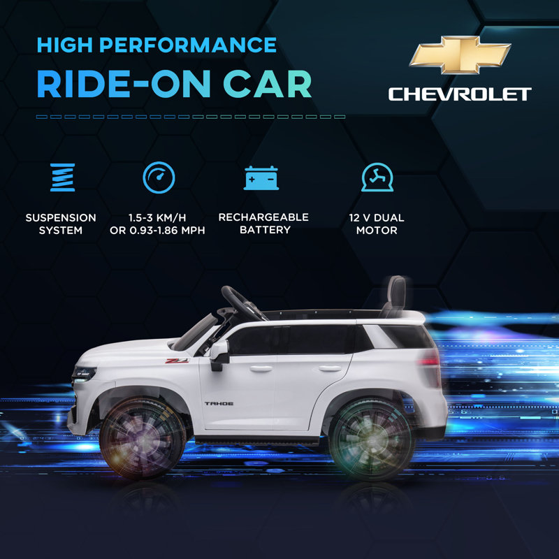 Aosom White 12V Electric Ride-On Car with Remote Control
