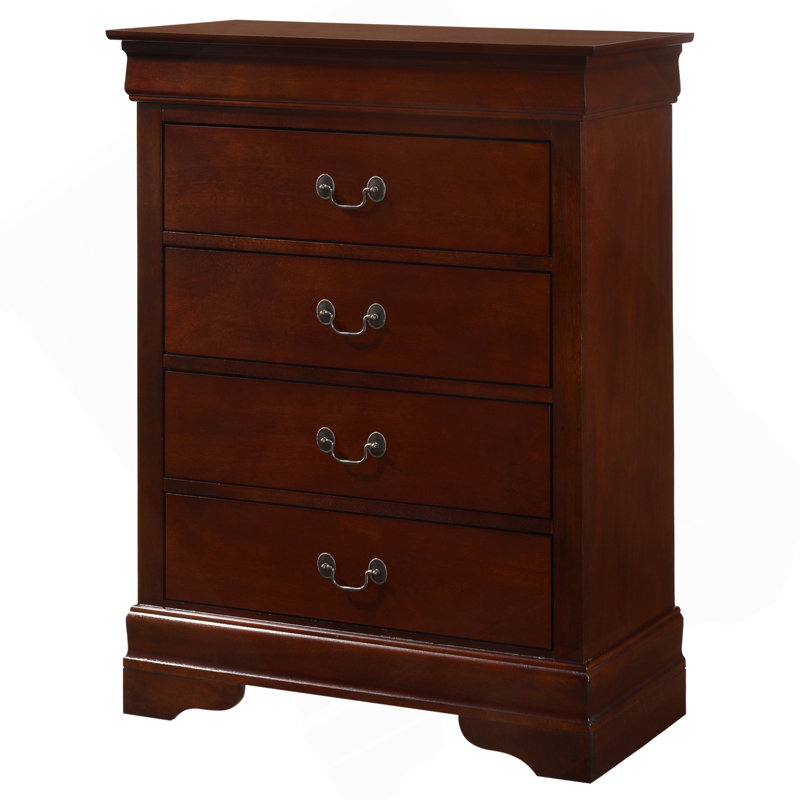 Commode 4 tiroirs Louis Phillipe G3100-BC, cerise, Cerisier