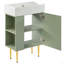 Meuble-lavabo 21,6 po, armoire combinée, meuble de rangement pour salle de bain, lavabo simple en céramique, rangement à gauche-1839664007