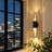 2-Light 22.4"H Modern Black Gold Cylinder Wall Sconce Bath Vanity Light