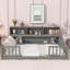 Full Floor Bed With Side Bookcase,Shelves,Guardrails-491149397-491149416