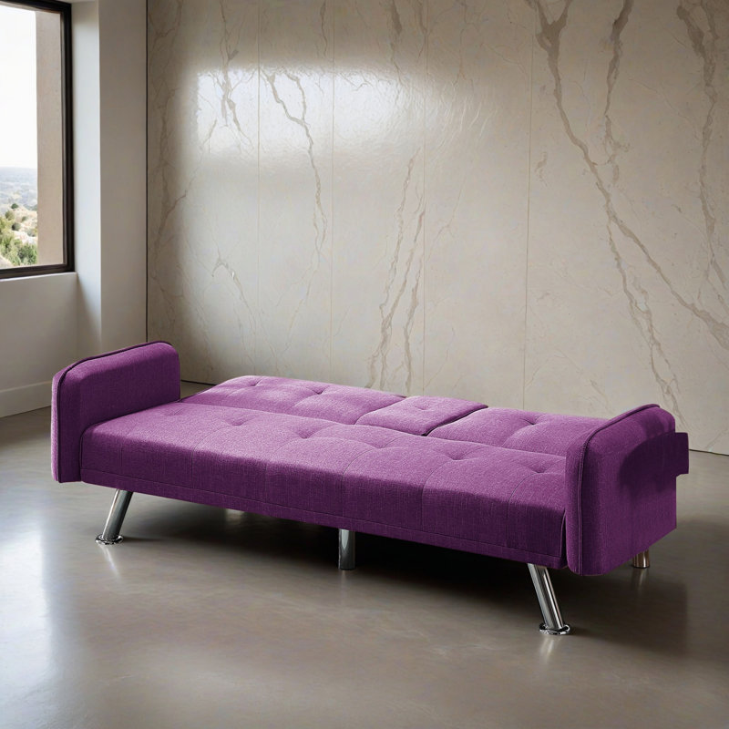 Canapé-lit inclinable convertible 74,42 po de large, Mauve