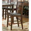 Chaises de salle à manger à hauteur de comptoir 2 pièces, finition cerisier, bois, siège rembourré en similicuir, finition chaude 2 pièces, structure en bois, pièce