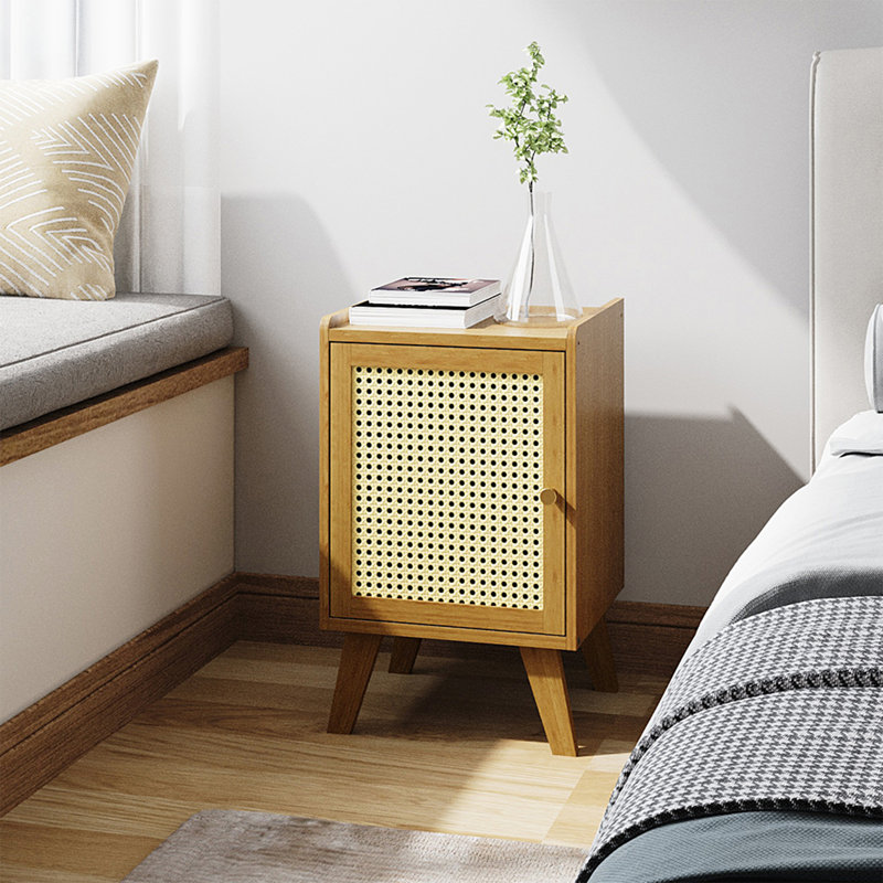 32 cm W Bedside Table, Tawny；Cream