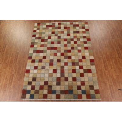 Checkered Gabbeh Oriental Area Rug 9x12