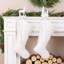 Chaussette de Noël en peluche texturée blanche 24 po L