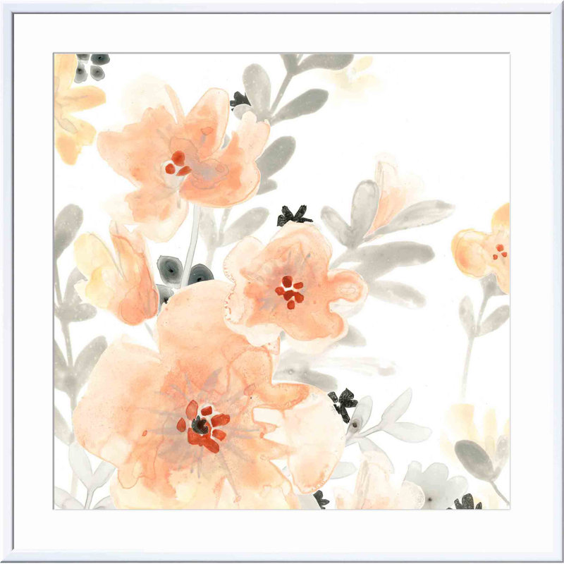 «Blush Garden III» par June Erica Vess - peinture encadrée, Blanc, H 12 po x l 12 po