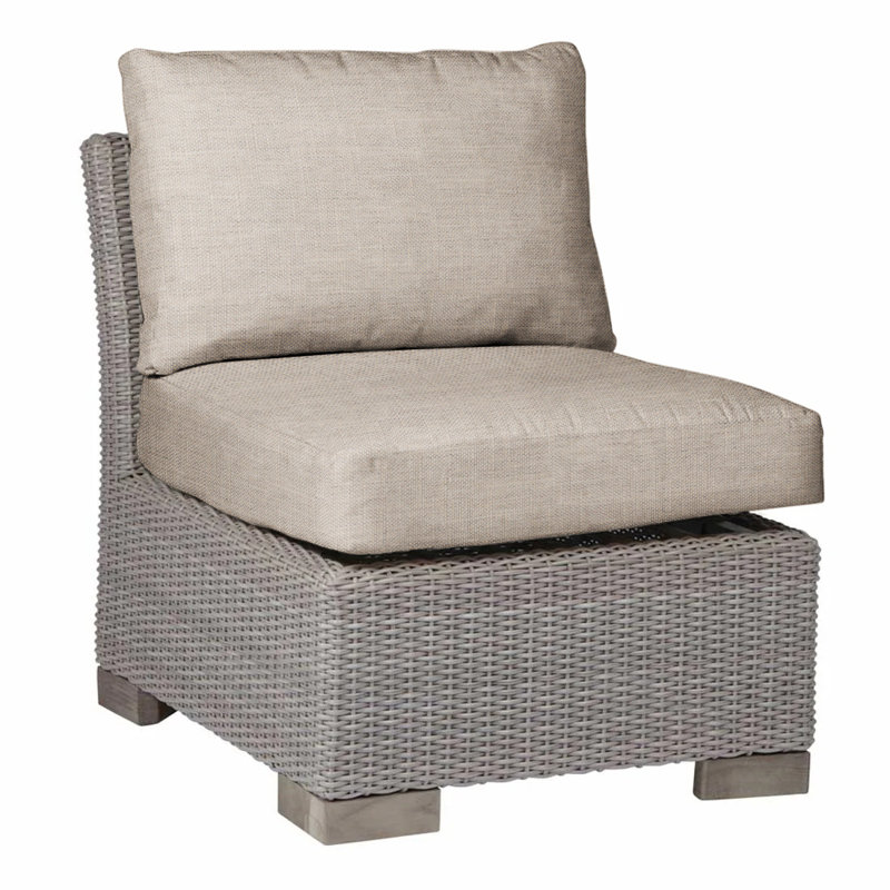 Club Patio Lounge Chair with Cushions, Oyster, Dove Sunbrella® Linen, No Welt