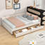 Lit de jour rembourré en bois avec port USB et 2 tiroirs-106846323