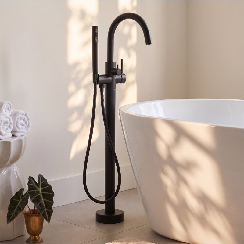 Circular Single Handle Tub Faucet, Matte Black