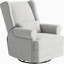 Fauteuil oscillant inclinable pivotant extra large blanc cassé de 34,25 pouces avec repose-pieds pour un confort et une détente ultimes