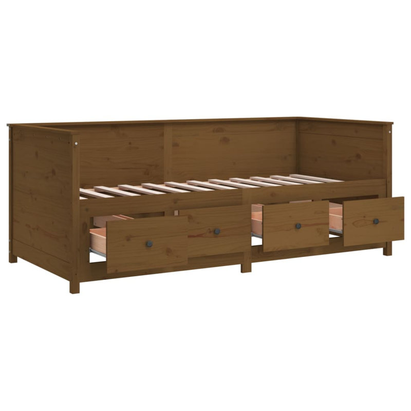 Farreli Solid Wood Ddaybed, Black, 90 x 200 cm