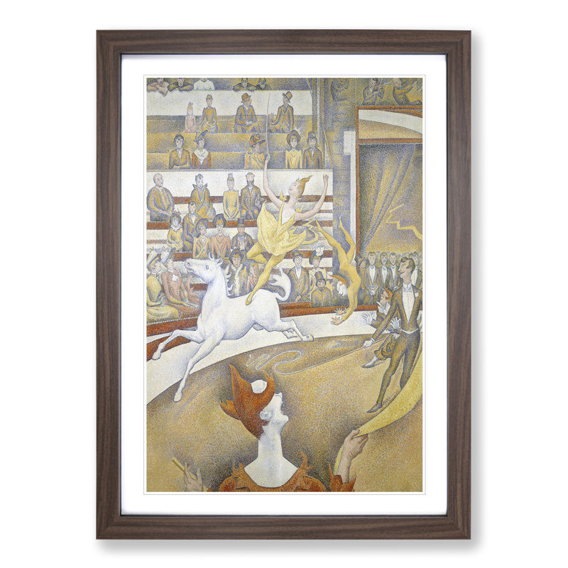 The Circus by Georges Seurat - Picture Frame Painting, 36cm H x 27cm W x 2cm D, Walnut Framed