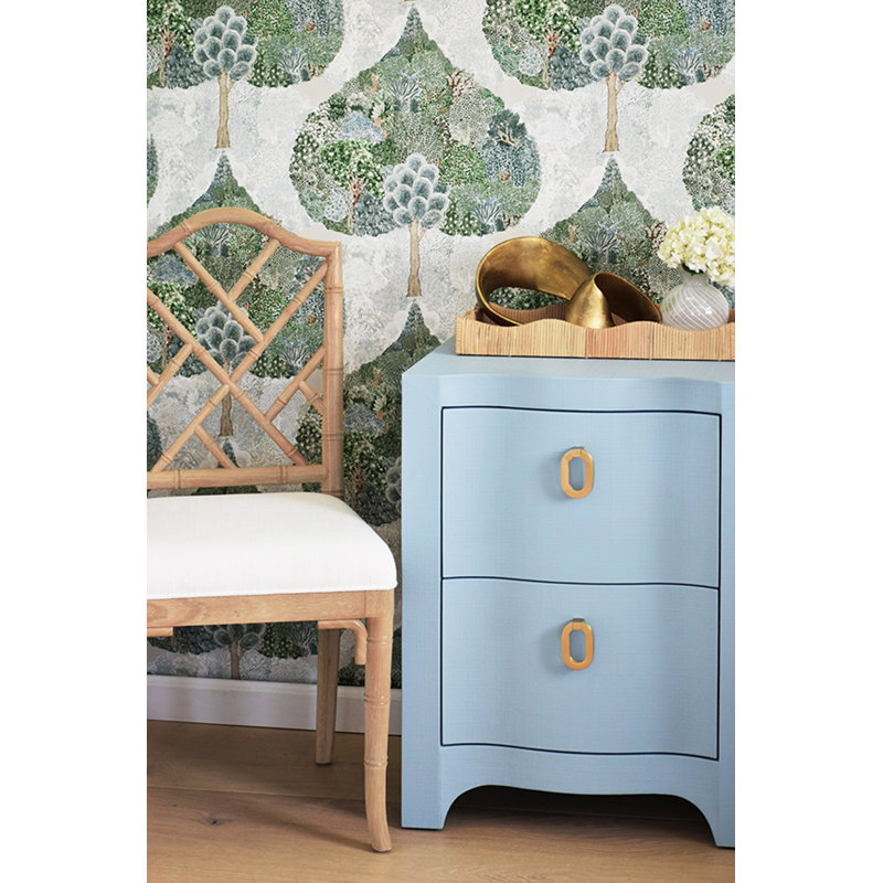 Helena Solid Wood End Table, Blue