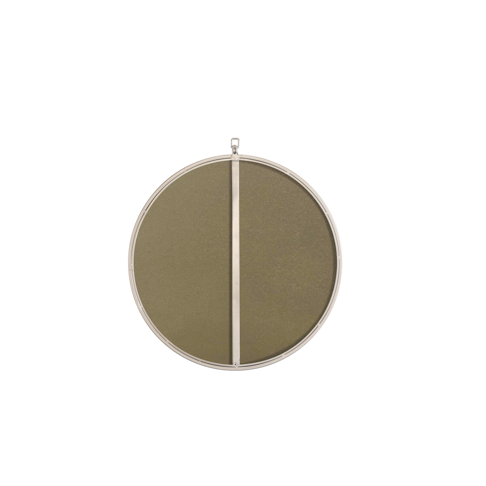 Cassie Metal/Manufactured Wood Round Wall Mirror, 24" x 24", Silver