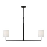 Thomas O'Brien Danica 2 Light Dining Room Chandelier With White Linen Shade