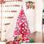 Arbre de Noël rouge de 4 pieds avec 50 lumières et 122 pointes pour les espaces intérieurs compacts dans les bureaux ou les tables