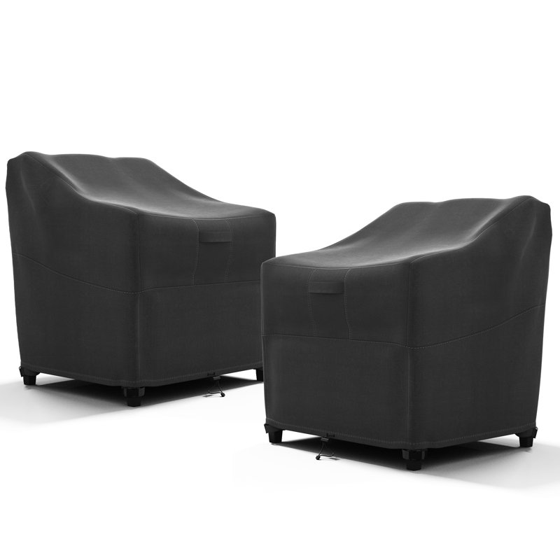 Set of 2 Heavy Duty Premium Patio Chair Cover – Breathable, Heavy-Duty Protector with Water-Resistant PVC, Adjustable Elastic Hem, Click-Close Straps, and Air Vents - Hyslop