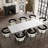 Doinita 9 - Piece 110.23'' Extendable Sintered Stone Dining Table with 8 Fabric Arm Chairs Dining Set-1308368049-1327666780