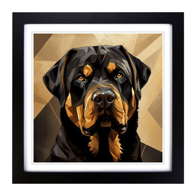 Rottweiler Deco - Framed Print