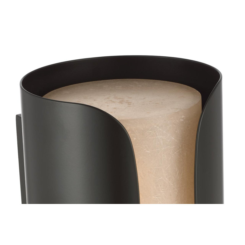 Anne-Marie Barton Armise 18" Sconce with Alabaster, Matte Carbon, 29" H x 7" W x 7.75" D