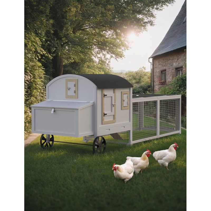 Poulailler en bois 106 po, blanc