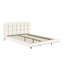 Lit plateforme capitonné avec éclairage DEL, lit suspendu moderne avec tête de lit capitonnée bouclée, sommier à lattes en bois, sans sommier tapissier.-1024624668