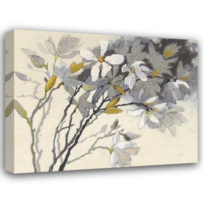 Lark Manor™ Novak, Shirley Gallery Wrapped Canvas Art Titled: Magnolias Yellow Grey