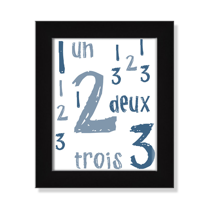 Impression sur papier français, H 10 po x l 8 po x P 0,6 po, Encadré plat noir
