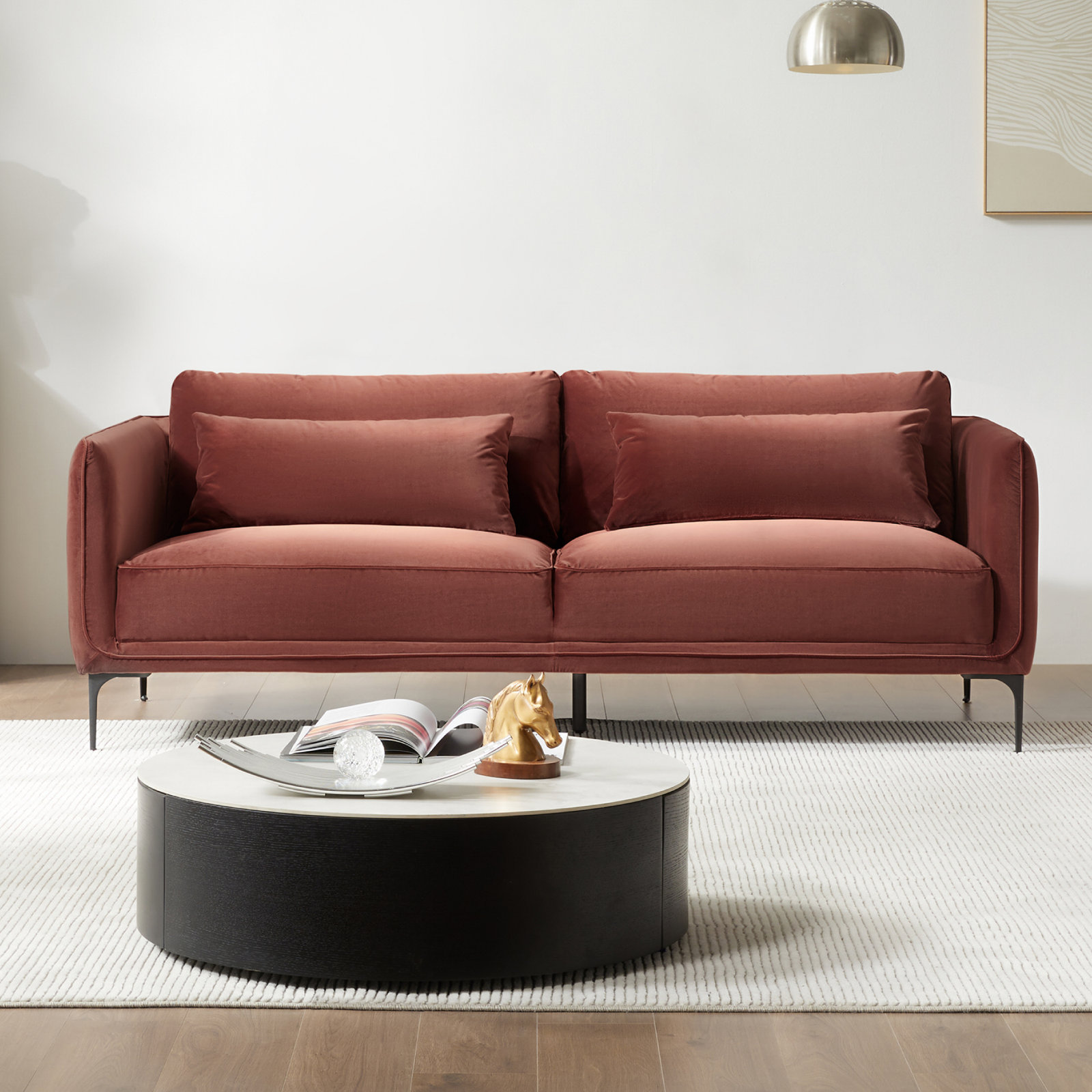 Rae 84'' Upholstered Sofa, Falkirk Reddish Brown