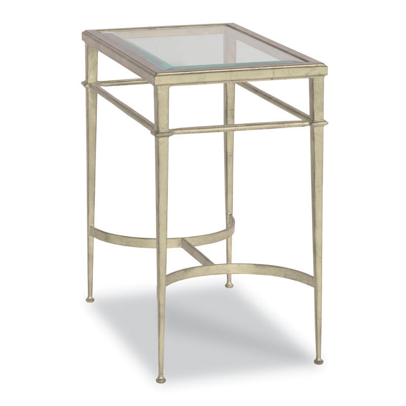 Table de bout en verre Madeleine, Argent