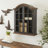 Ollert Wood Distressed 1 Shelf and 2 Door Wall Shelf with Arched Shutter Doors-1373396816