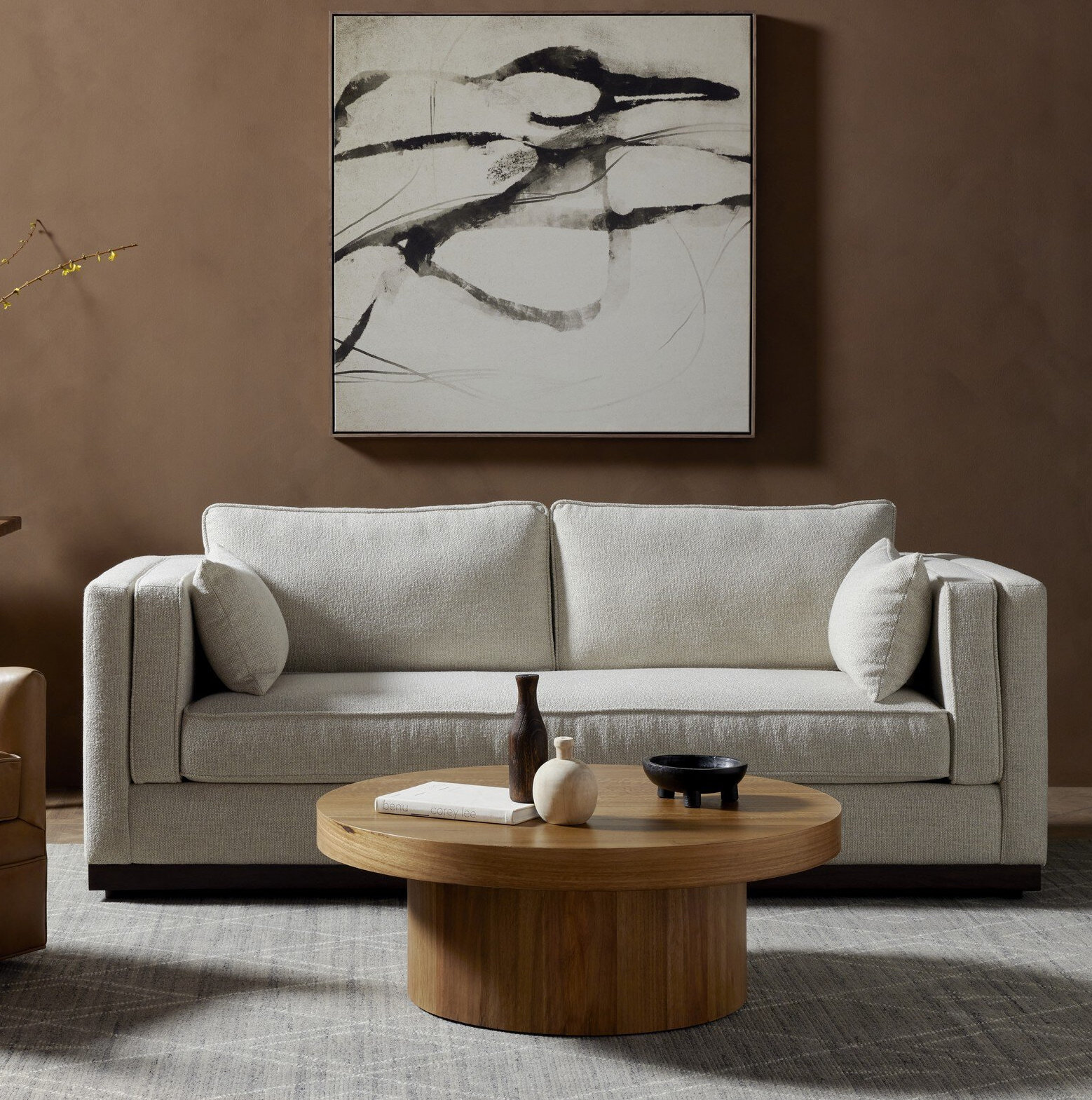 Dinah 87'' Upholstered Sofa, Nova Taupe 100% Polyester