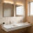 59 inch Matte White Solid Surface Stone Resin Bathroom Vanity Basin Sink with Ergonomic Basin Design