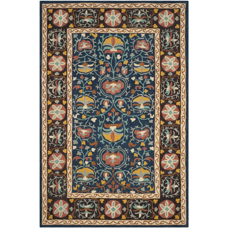 Baumgartner Hand Tufted Wool Oriental Rug, Rectangle 4' x 6'