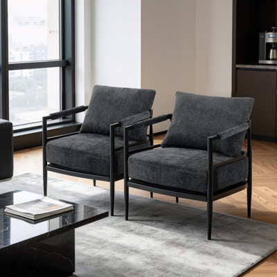 Cindina Modern Curved-back Accent Chair With High-density Foam Cushion– Upholstered Armchair For Living Room, Office, Or Lounge