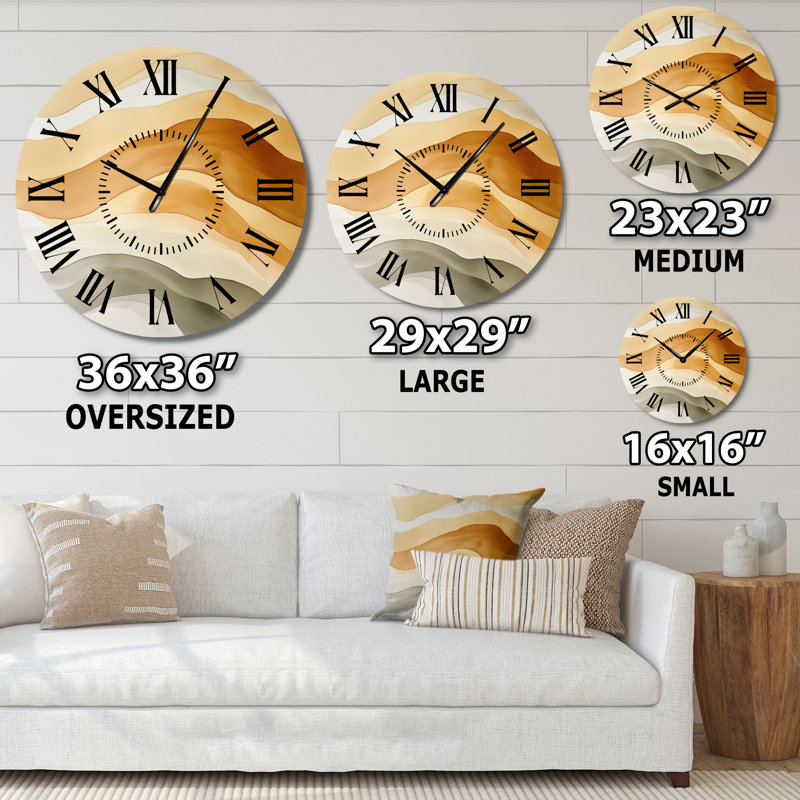 Horloge murale en argile douce Soft I Ripple I - moderne, Médium
