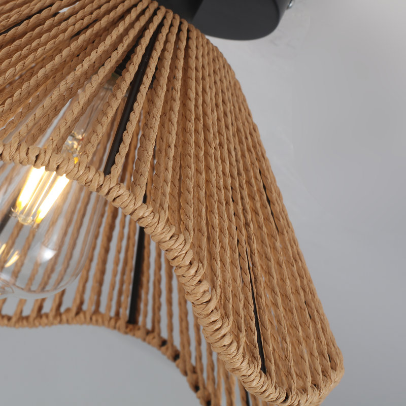 Tamoa 12” Rattan Flush Mount