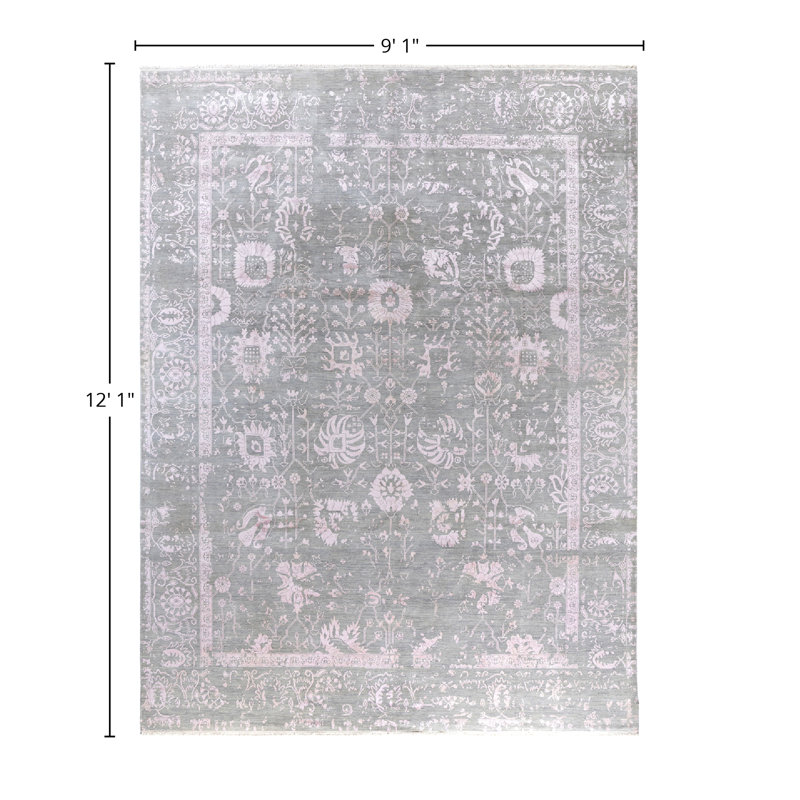 Overdyed One-of-a-Kind 9' 1" X 12' 1" Hand Knotted Area Rug