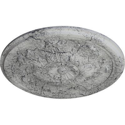 Endurathane Legacy Acanthus Ceiling Medallion, 12 3/4"OD x 7/8"P (Fits Canopies up to 3 1/2"), Hand-Painted Ultra Pure White Crackle Finish