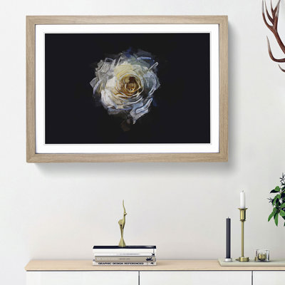 A Crisp White Rose in Abstract - Picture Frame Graphic Art Print