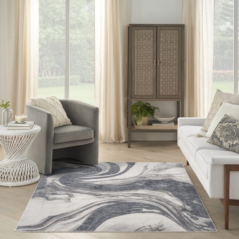 Tapis d'intérieur moderne ivoire Nourison Astra, Rectangle 4 pi x 6 pi