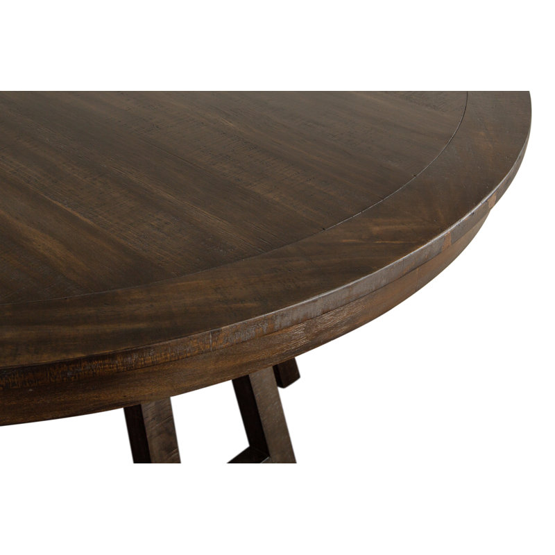 Allerone Round Solid Wood Base Dining Table, Graphite 