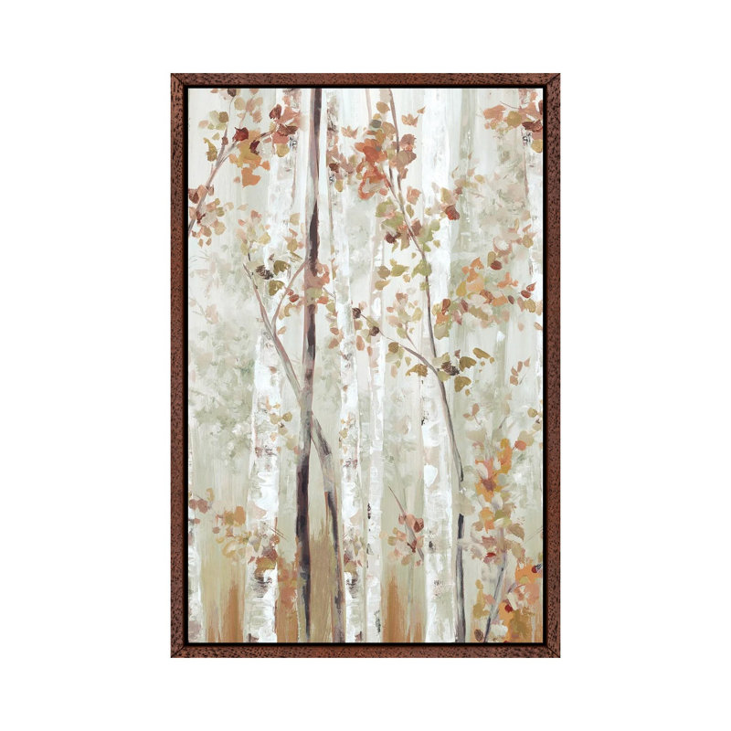 Birch Wood II by Eva Watts - Painting on Canvas, Classic Brown Wood Framed, 66.04cm H x 45.72cm W x 3.81cm D