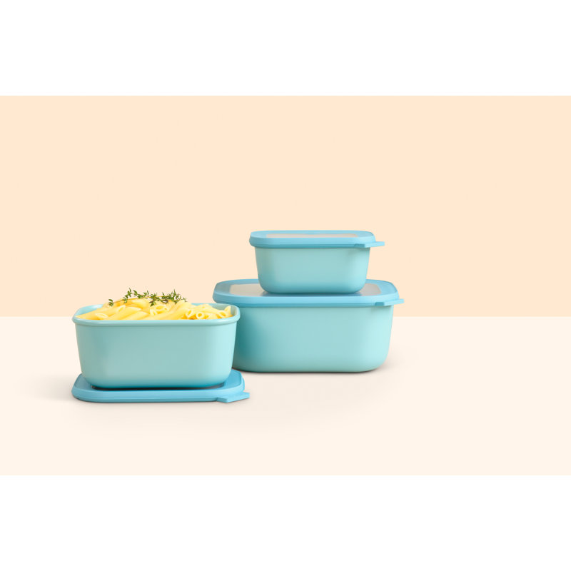 Nordic Black Rectangular Plastic Meal Prep Bowl Set