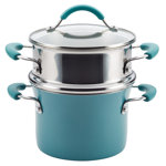 Rachael Ray Cucina Hard Porcelain Enamel Nonstick Multi-Pot / Steamer Set, 3-Quart