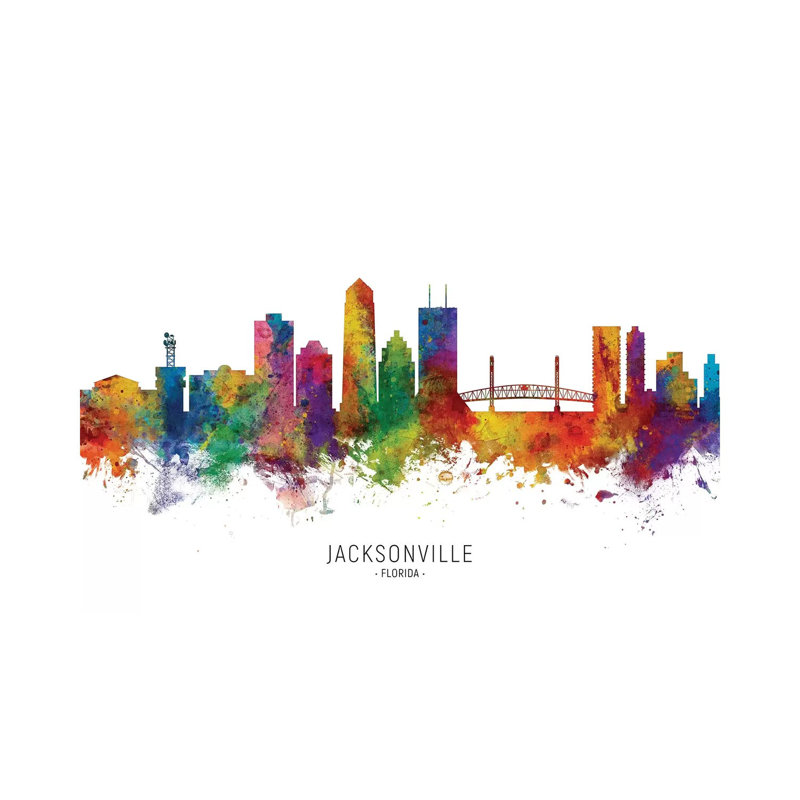 Jacksonville Florida Skyline by Michael Tompsett - Wrapped Canvas Print, 30.48 cm H x 45.72 cm W