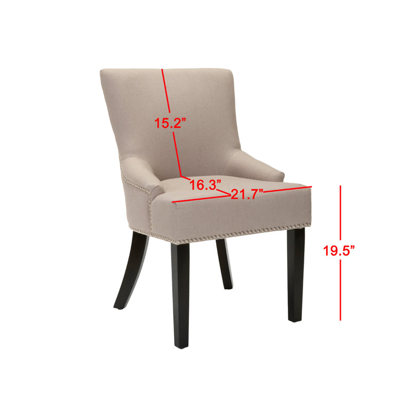 Bronte-May Tufted Upholstered Side Chair, Light Taupe, Espresso