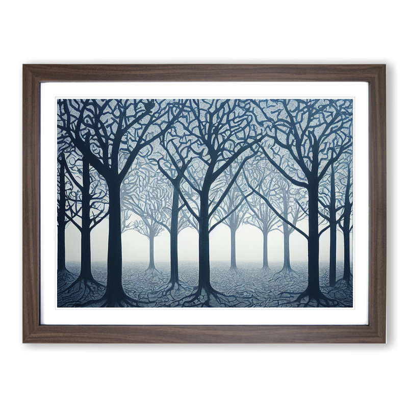 XH1022-605X An Enigmatic Forest - Single Picture Frame Print, 34cm H x 46cm W x 2cm D, Walnut